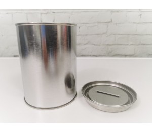 Spardose Dose mit Schlitz in silber 500ml